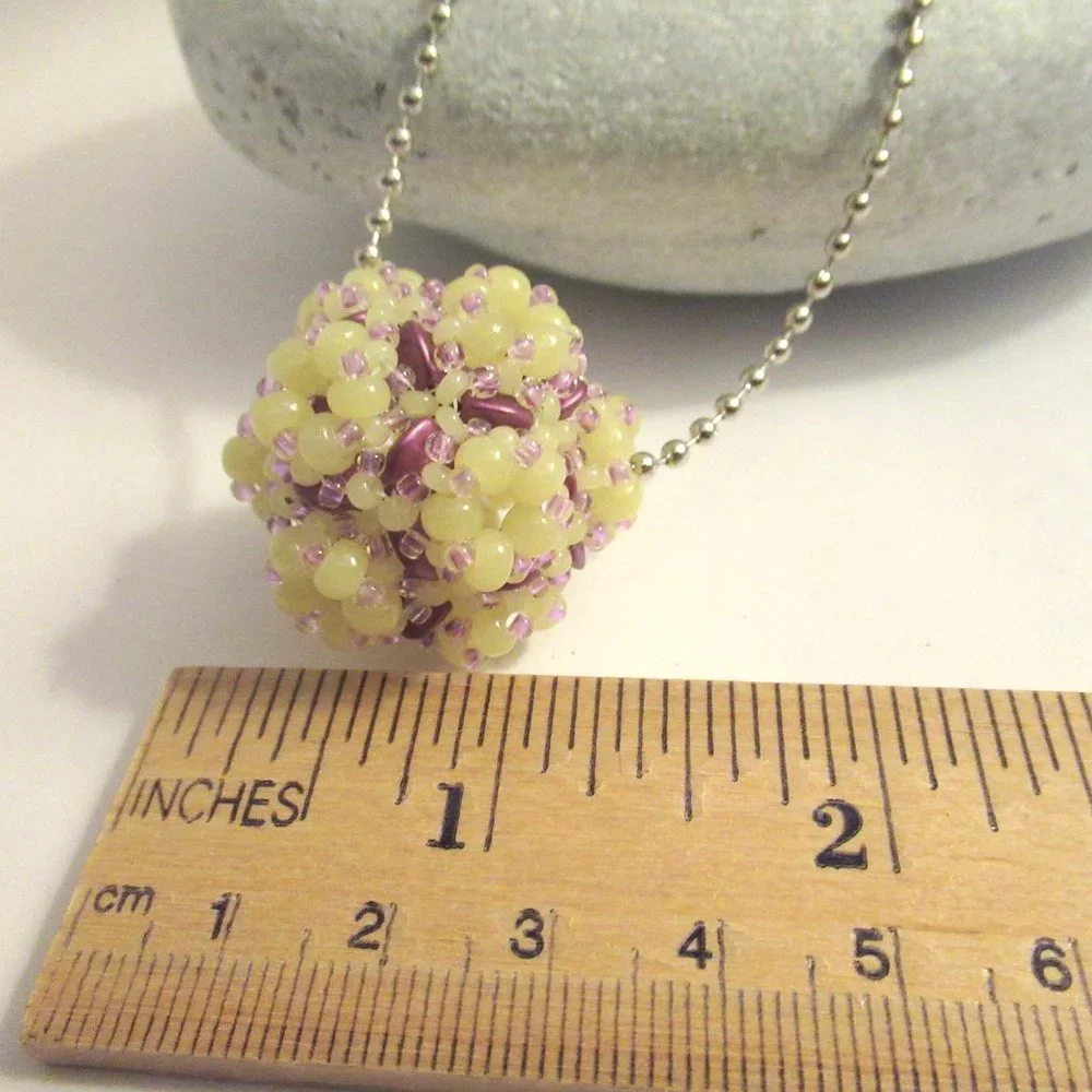 Handwoven Uranium and Glow in the dark Pendant